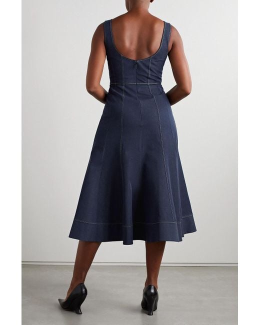 Jason Wu Denim Midi Dress in Blue | Lyst UK