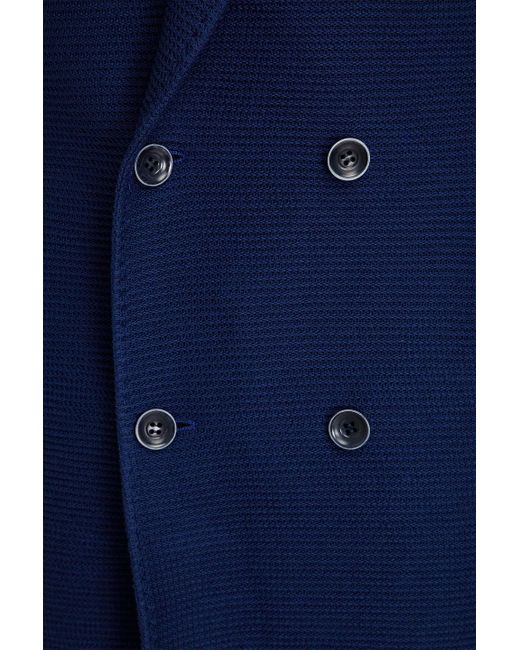Canali Doppelreihiger blazer aus gerippter baumwolle in Blue für Herren