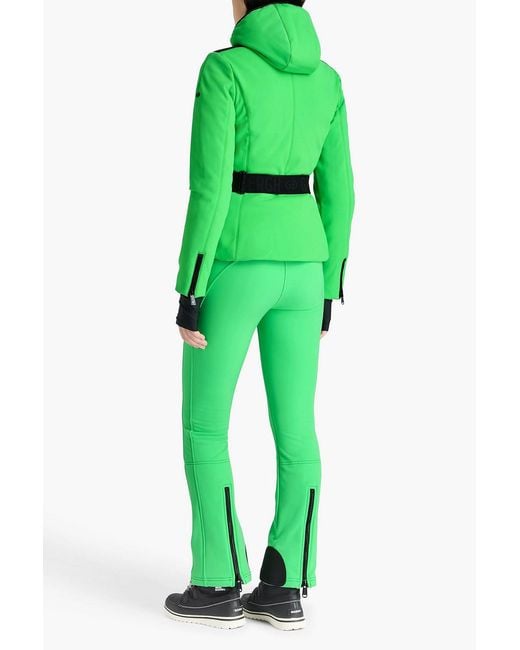 Goldbergh Green Hida Belted Neon Down Ski Jacket
