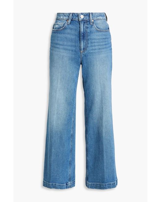 PAIGE Blue Harper High-rise Wide-leg Jeans