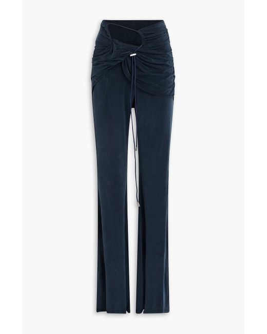 Jacquemus Blue Bootcut-hose aus stretch-jersey aus einer cupromischung mit cut-outs