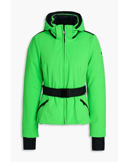 Goldbergh Green Hida Belted Neon Down Ski Jacket