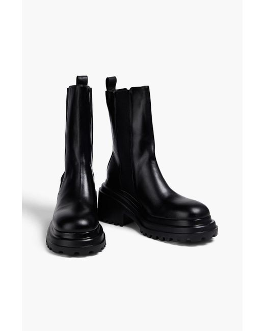 Maje Black Leather Chelsea Boots