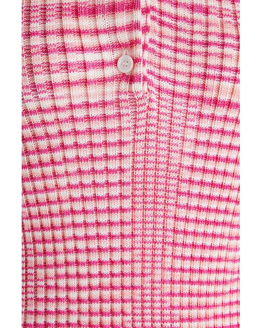 Missoni Pink Poloshirt aus rippstrick in space-dye-optik