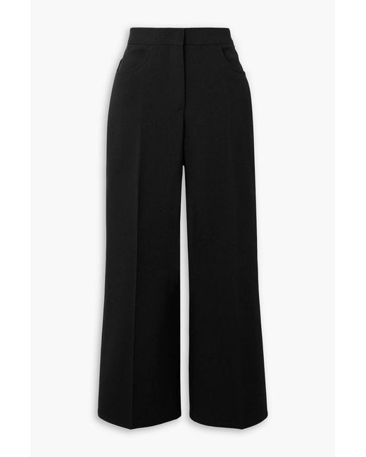 Jil Sander Black Cropped Wool-Crepe Flared Pants