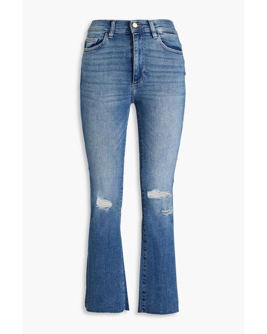 DL1961 Blue Bridget hoch sitzende bootcut-jeans in distressed-optik