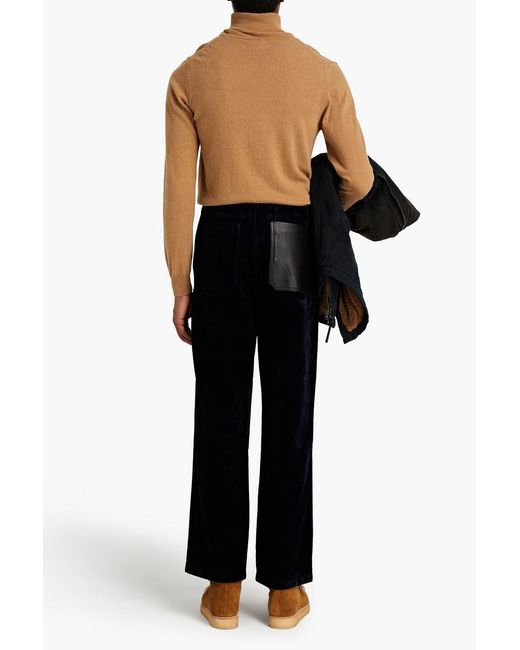 Acne Blue Zip-detailed Cotton-blend Velvet Pants for men
