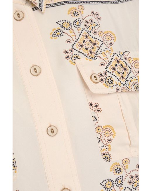 Zimmermann Natural Printed Crepe De Chine Shirt