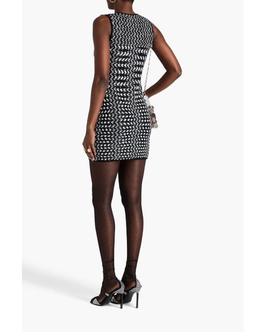 Missoni Black Cutout Sequin-Embellished Jacquard-Knit Mini Dress