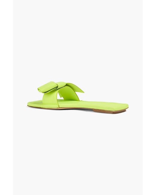 Acne Yellow Knotted Leather Slides