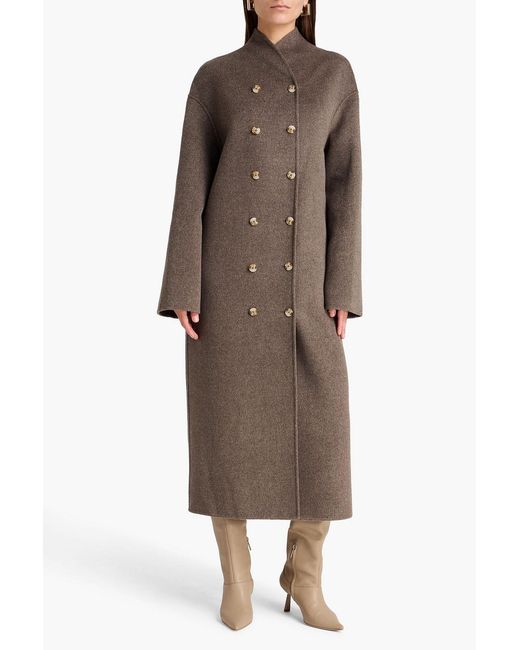 Loulou de Saison Brown Amory Double-breasted Wool And Cashmere-blend Coat