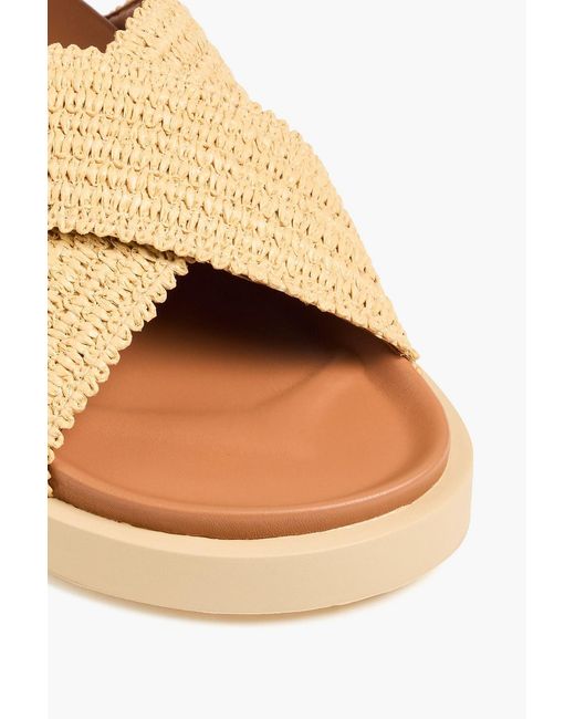 Maje Natural Raffia Slingback Sandals