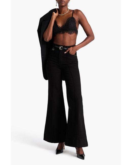 Zimmermann Black Cotton-blend Corded Lace Bra Top