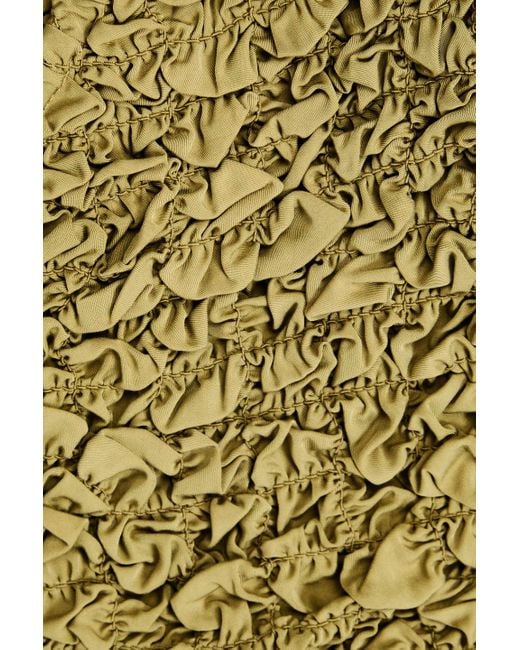 Mara Hoffman Green Aja Cropped Tm Lyocell Popcorn Top