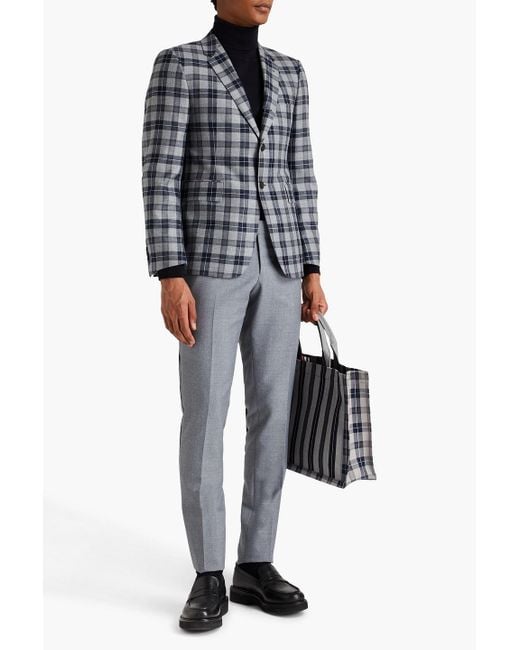 Thom Browne Gray Checked Wool-tweed Blazer for men