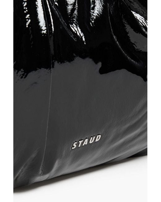 Staud Black Phoebe Patent-Leather Shoulder Bag