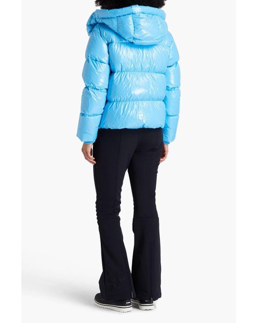 Perfect Moment Blue January Quilted Coated Hooded Ski Jacket