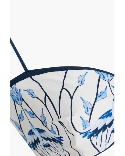 Agua Bendita Blue Margaret cometa bikini-oberteil aus recyceltem stretch-material mit print
