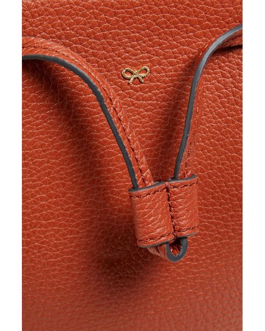 Anya Hindmarch Red Vaughan Pebbled-leather Bucket Bag