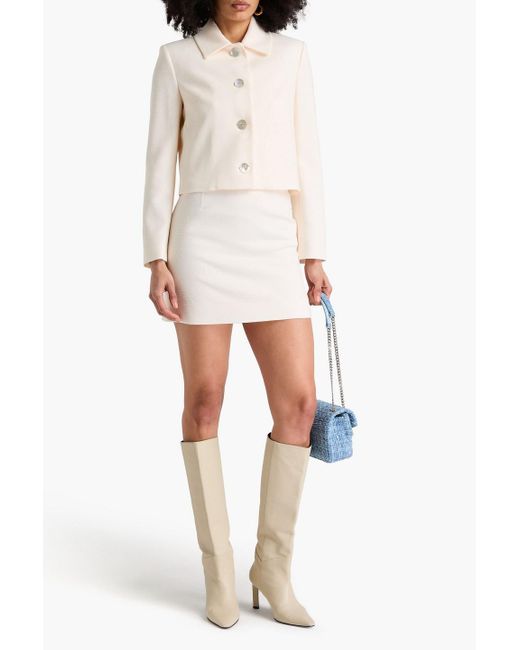 Claudie Pierlot White Bouclé-Tweed Jacket