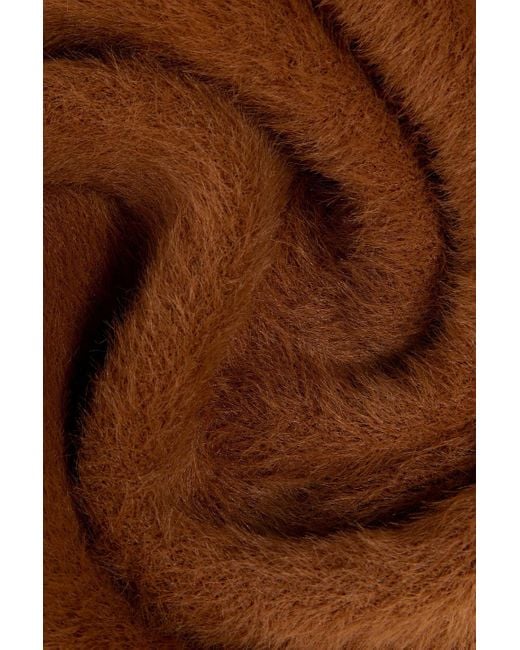Jacquemus Brown Neve Brushed Knitted Scarf