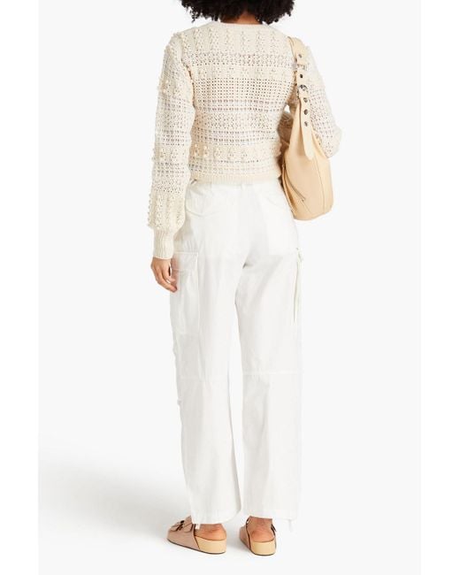 Rag & Bone Natural Lo Pointelle-knit Wool-blend Sweater