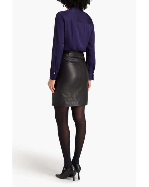 Vince Blue Silk-Blend Satin Shirt