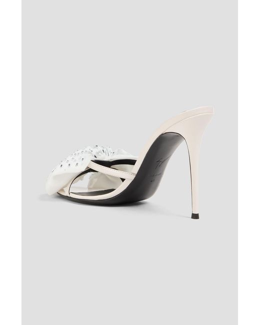 Giuseppe Zanotti Metallic Crystal-Embellished Bow-Detailed Patent-Leather Sandals