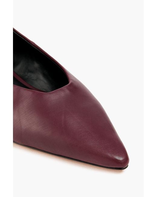 Vince Purple Isabel Leather Point-Toe Flats