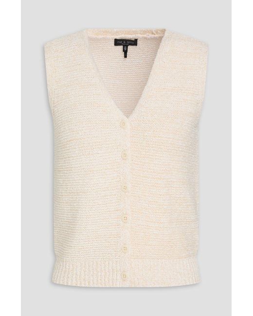 Rag & Bone Natural Jackie Bouclé-Knit Cotton-Blend Vest