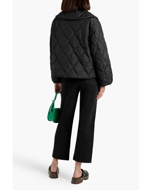 Ganni Black Quilted Shell Down Jacket