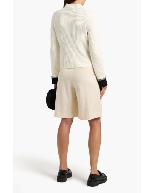 Maje Natural Pleated Woven Shorts