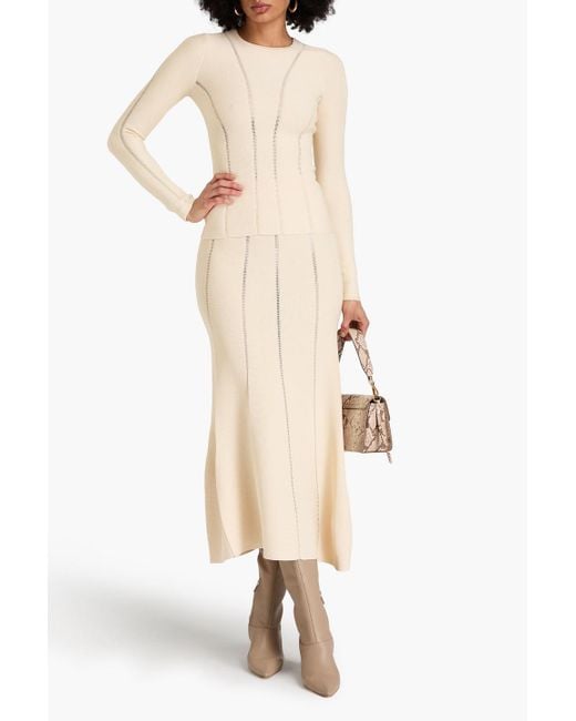 Zimmermann Natural Pointelle-knit Top