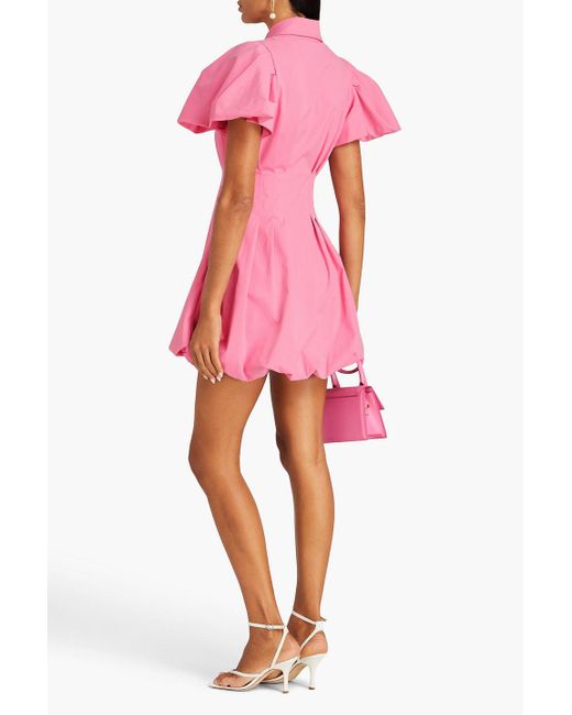 Jonathan Simkhai Pink Callista Pleated Poplin Mini Dress