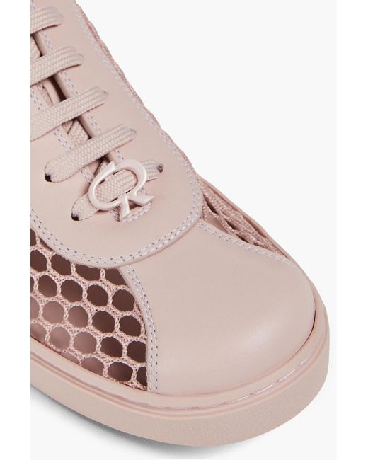 Gianvito Rossi Pink Mesh And Leather Sneakers