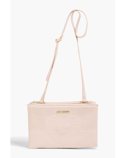 Love Moschino Natural Quilted Faux Leather Shoulder Bag