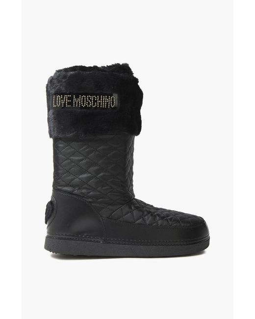 Love moschino faux fur stud sales snow boots