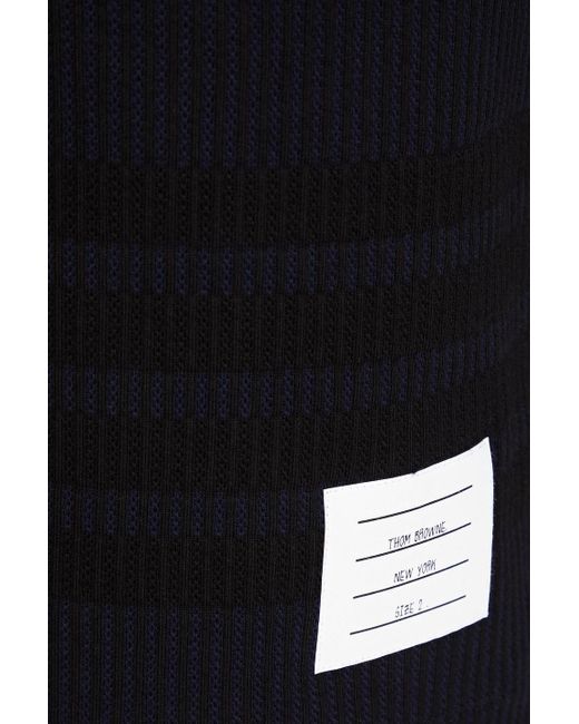 Thom Browne Blue Appliquéd Ribbed French Cotton-terry Drawstring Shorts for men