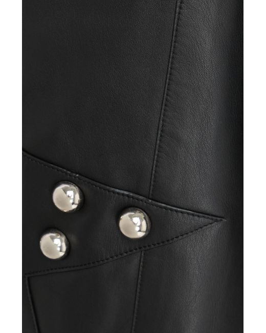 Area Black Cutout Studded Leather Mini Dress