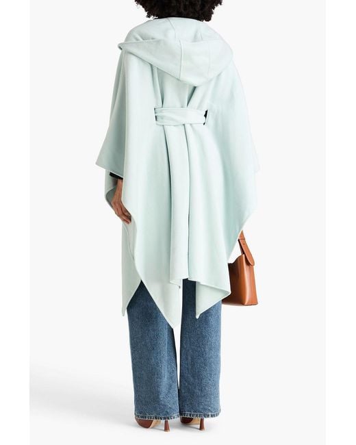 Zimmermann Blue Wool-Blend Felt Hooded Cape