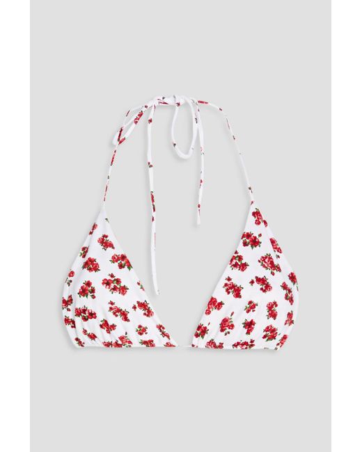 Magda Butrym Red Bandeau-bikini-oberteil mit floralem print