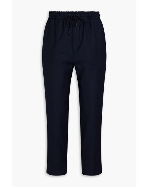 Etro Blue Tapered Cropped Wool-blend Twill Pants for men