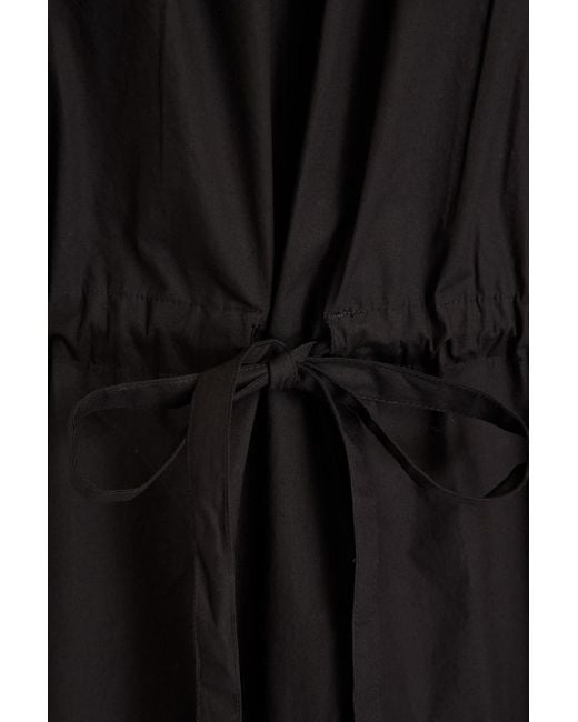 Ganni Black Cotton-poplin Midi Dress