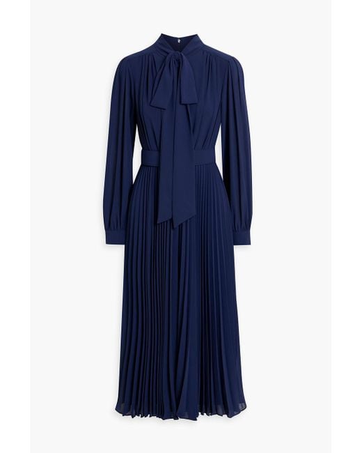 mikael aghal pleated dress Mikael Aghal Pleated printed fil coup chiffon midi dress