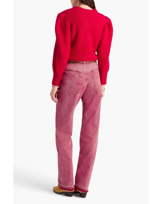 Isabel Marant Pink Noemie Acid-wash High-rise Straight-leg Jeans