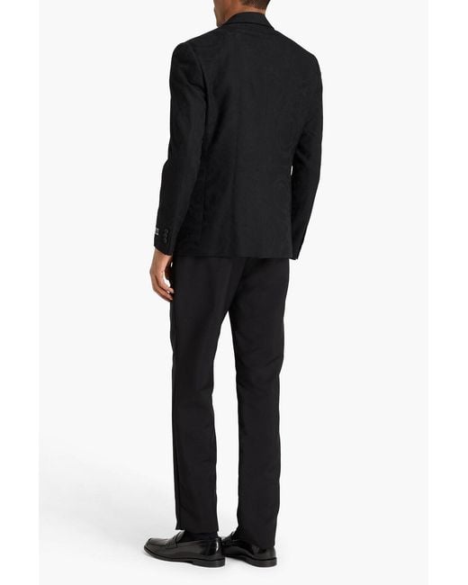 Versace Black Wool-Jacquard Blazer for men