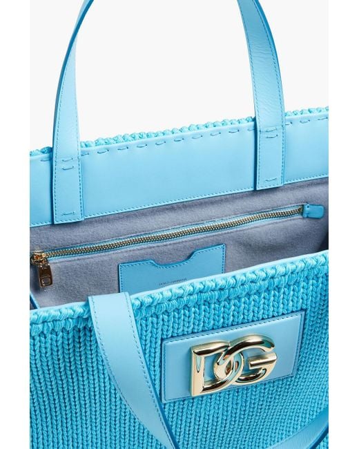 Dolce & Gabbana Blue Tote bag aus strick