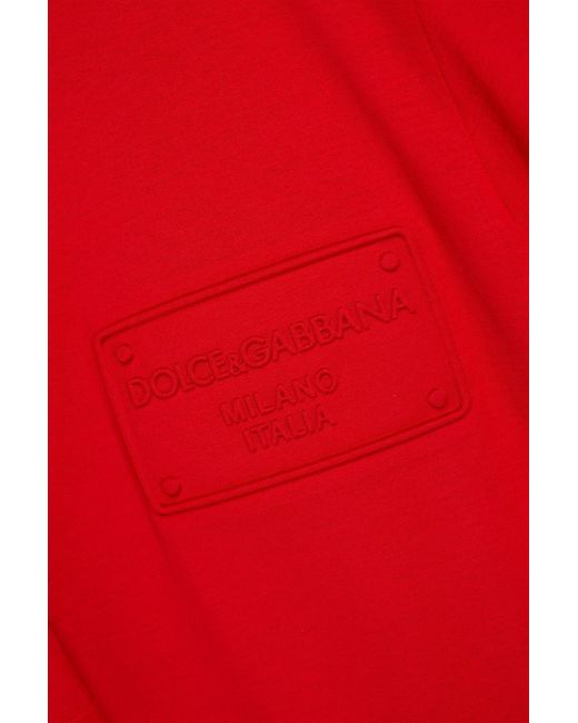 Dolce & Gabbana Red Embossed Cotton-jersey T-shirt for men