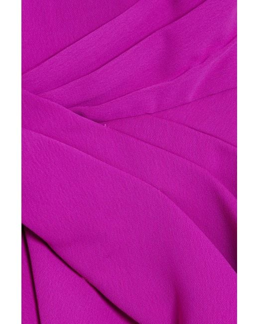 Badgley Mischka Purple Crepe Peplum Dress