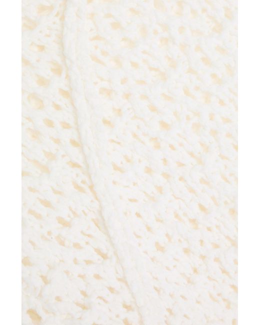 Totême  White Crocheted Cotton-Blend Top